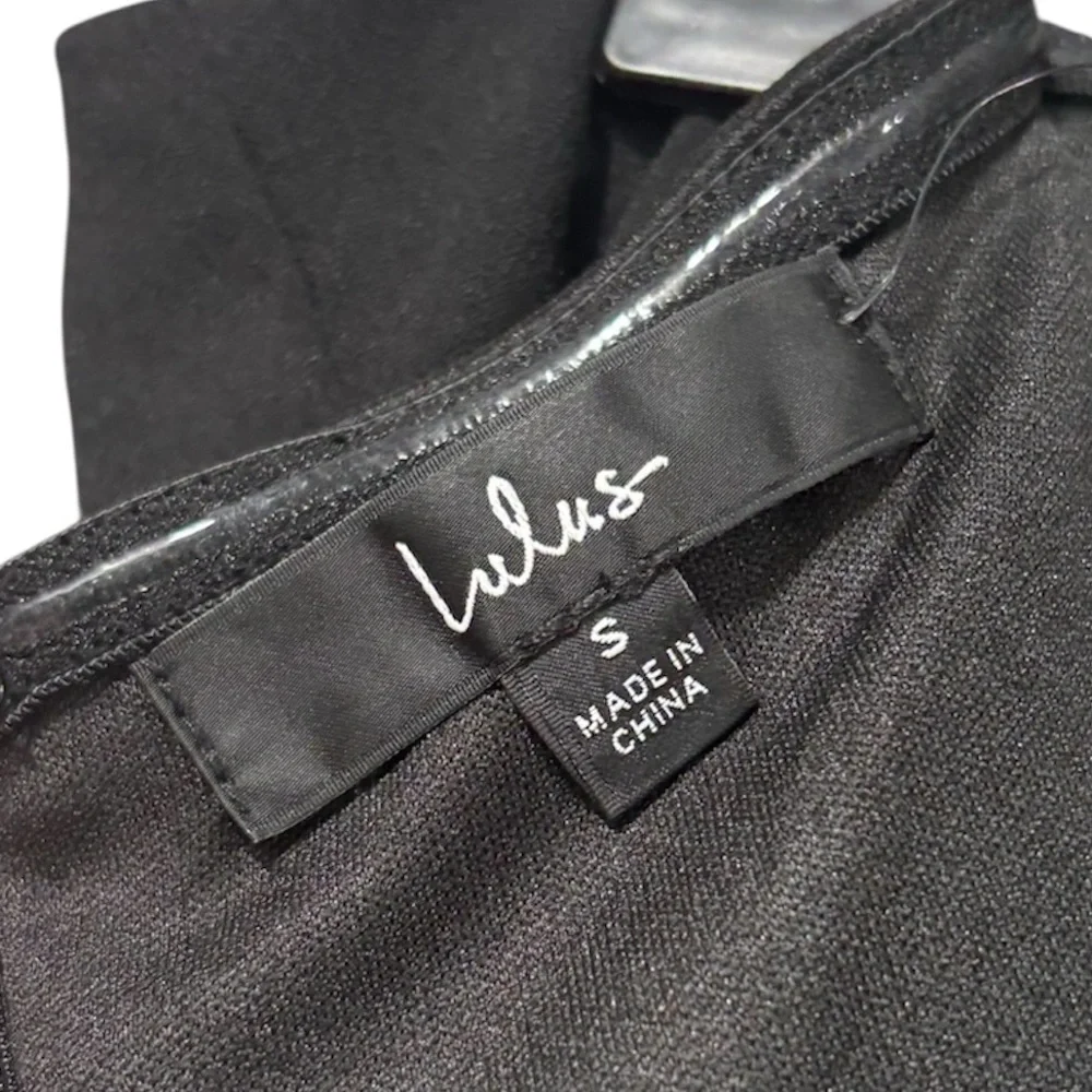 Lulu‘s after hours black ruffle maxi dress size small - Picture 6 of 8